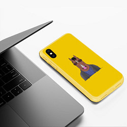 Чехол iPhone XS Max матовый Конь БоДжек, цвет: 3D-желтый — фото 2