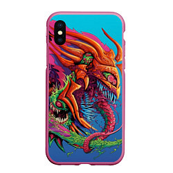 Чехол iPhone XS Max матовый HyperBeast, цвет: 3D-малиновый