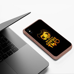 Чехол iPhone XS Max матовый Bendy And The Ink Machine, цвет: 3D-коричневый — фото 2