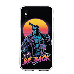 Чехол iPhone XS Max матовый I WILL BE BACK TERMINATOR, цвет: 3D-белый