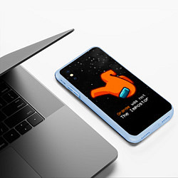 Чехол iPhone XS Max матовый AMONG US - Orange, цвет: 3D-голубой — фото 2