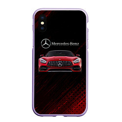 Чехол iPhone XS Max матовый Mercedes Benz AMG, цвет: 3D-светло-сиреневый