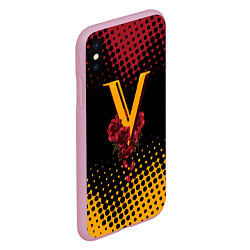 Чехол iPhone XS Max матовый CYBERPUNK 2077 VALENTINO, цвет: 3D-розовый — фото 2