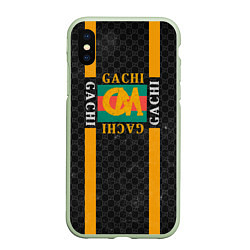 Чехол iPhone XS Max матовый Gachi Gucci, цвет: 3D-салатовый