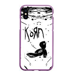 Чехол iPhone XS Max матовый Korn, цвет: 3D-фиолетовый