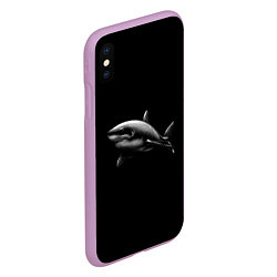 Чехол iPhone XS Max матовый Акула, цвет: 3D-сиреневый — фото 2