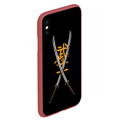 Чехол iPhone XS Max матовый 2 Katanas, цвет: 3D-красный — фото 2