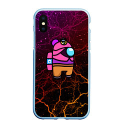 Чехол iPhone XS Max матовый Among Us x Brawl Stars, цвет: 3D-голубой