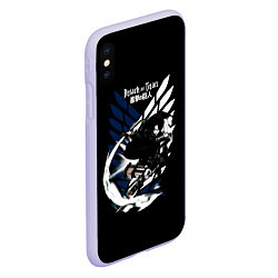 Чехол iPhone XS Max матовый Атака на титанов, цвет: 3D-светло-сиреневый — фото 2