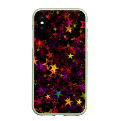 Чехол iPhone XS Max матовый Stars, цвет: 3D-салатовый