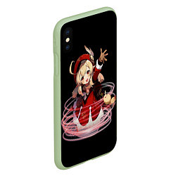 Чехол iPhone XS Max матовый Genshin Impact Klee, цвет: 3D-салатовый — фото 2