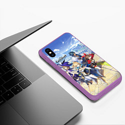 Чехол iPhone XS Max матовый Genshin Impact, цвет: 3D-фиолетовый — фото 2