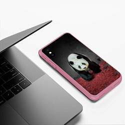 Чехол iPhone XS Max матовый ПАНДА, цвет: 3D-малиновый — фото 2