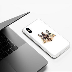 Чехол iPhone XS Max матовый Лошади, цвет: 3D-белый — фото 2