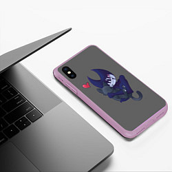 Чехол iPhone XS Max матовый Bendy And The Ink Machine, цвет: 3D-сиреневый — фото 2