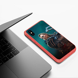Чехол iPhone XS Max матовый ASSASSINS CREED VALHALLA, цвет: 3D-красный — фото 2