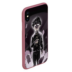 Чехол iPhone XS Max матовый Mob psycho 100 Z, цвет: 3D-малиновый — фото 2