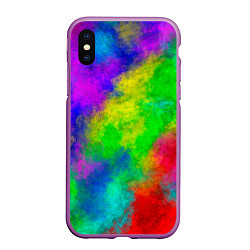 Чехол iPhone XS Max матовый Multicolored, цвет: 3D-фиолетовый