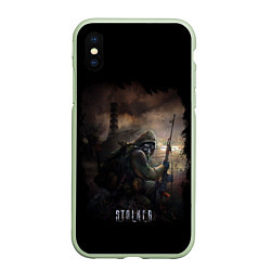 Чехол iPhone XS Max матовый S T A L K E R, цвет: 3D-салатовый