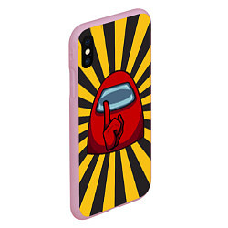 Чехол iPhone XS Max матовый Among Us RED Z, цвет: 3D-розовый — фото 2