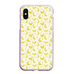 Чехол iPhone XS Max матовый Банановый рай, цвет: 3D-сиреневый