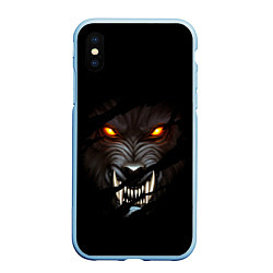 Чехол iPhone XS Max матовый ВОЛЧИЙ ОСКАЛ, цвет: 3D-голубой