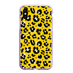 Чехол iPhone XS Max матовый Леопард, цвет: 3D-сиреневый