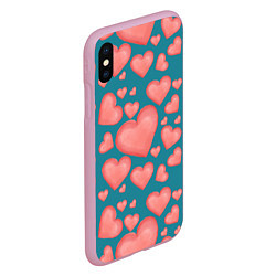 Чехол iPhone XS Max матовый Любовь, цвет: 3D-розовый — фото 2