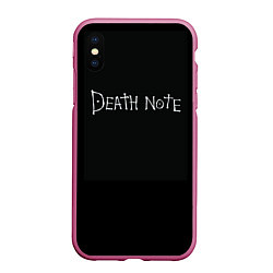 Чехол iPhone XS Max матовый Тетрадь смерти, цвет: 3D-малиновый