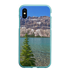Чехол iPhone XS Max матовый Горное озеро, цвет: 3D-мятный