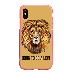 Чехол iPhone XS Max матовый Рождённый быть львом, цвет: 3D-баблгам