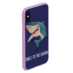 Чехол iPhone XS Max матовый Улыбнись акуле, цвет: 3D-сиреневый — фото 2