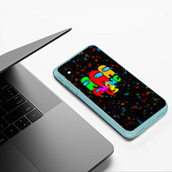 Чехол iPhone XS Max матовый Among Us, цвет: 3D-мятный — фото 2