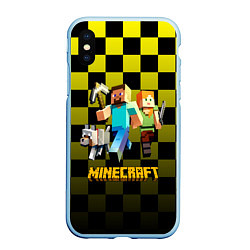 Чехол iPhone XS Max матовый Minecraft S, цвет: 3D-голубой