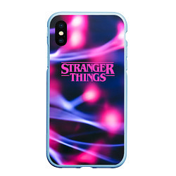 Чехол iPhone XS Max матовый STRANGER THINGS S, цвет: 3D-голубой