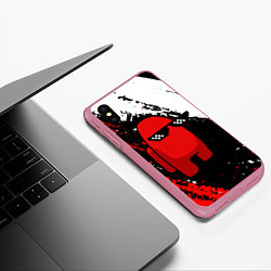 Чехол iPhone XS Max матовый Among Us Sus Life Imposter, цвет: 3D-малиновый — фото 2