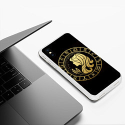 Чехол iPhone XS Max матовый Дева в золотом стиле, цвет: 3D-белый — фото 2