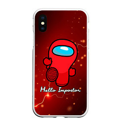 Чехол iPhone XS Max матовый Hello Impostor, цвет: 3D-белый