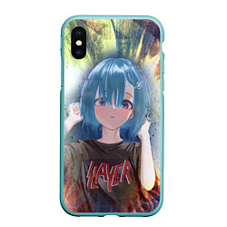 Чехол iPhone XS Max матовый Rem Slayer, цвет: 3D-мятный