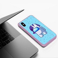 Чехол iPhone XS Max матовый AMONG US - ЕДИНОРОГ, цвет: 3D-сиреневый — фото 2