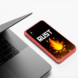 Чехол iPhone XS Max матовый RUST, цвет: 3D-красный — фото 2