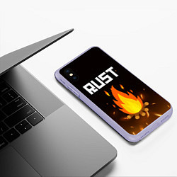 Чехол iPhone XS Max матовый RUST, цвет: 3D-светло-сиреневый — фото 2