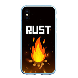 Чехол iPhone XS Max матовый RUST, цвет: 3D-голубой