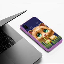 Чехол iPhone XS Max матовый Зелёная трава, цвет: 3D-фиолетовый — фото 2