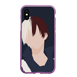 Чехол iPhone XS Max матовый Шото Тодороки силуэт, цвет: 3D-фиолетовый