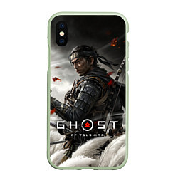 Чехол iPhone XS Max матовый Ghost of Tsushima, цвет: 3D-салатовый