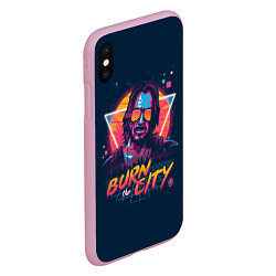 Чехол iPhone XS Max матовый Cyberpunk 2077, цвет: 3D-розовый — фото 2