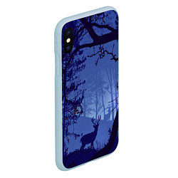 Чехол iPhone XS Max матовый ЛЕС, цвет: 3D-голубой — фото 2