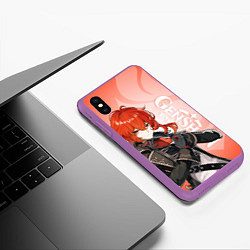 Чехол iPhone XS Max матовый GENSHIN IMPACT, ДИЛЮК, цвет: 3D-фиолетовый — фото 2