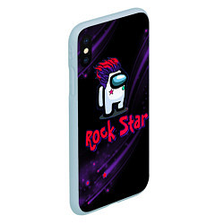 Чехол iPhone XS Max матовый Among Us Rock Star, цвет: 3D-голубой — фото 2